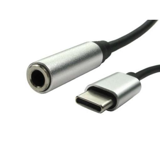 RS PRO Kabel USB Vnější, A: USB typu C, 150 mm Vnitřní, Černá, B: Stereo jack 3,5 mm
