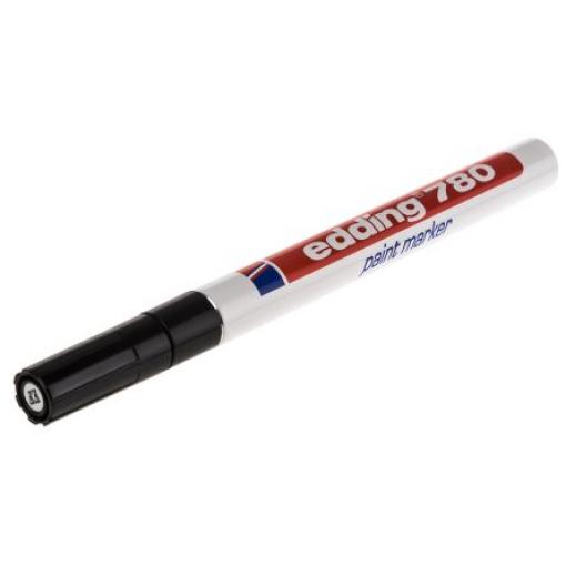 Barevný popisovač barva Černá Extra Fine hrot 0.8 mm pro Plastové, Sklo, Dřevo, Kov Edding