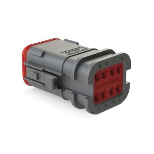Amphenol Industrial Automobilový konektor, počet kontaktů: 8 barva Šedá, Vnitřní, Kabel, řada: AT06 Krimpovací, IP67