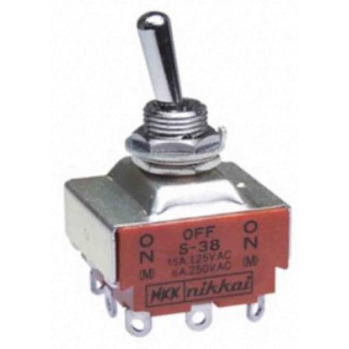 NKK Switches Přepínač Panel 3PDT Zap-vyp-zap ovládání 15 A Pájecí 30 V dc