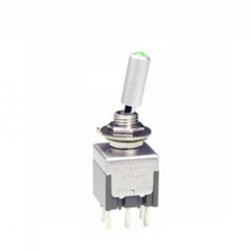NKK Switches Přepínač Panel SPDT zap-zap ovládání 4 A Pájecí Osvětlené 30 V dc