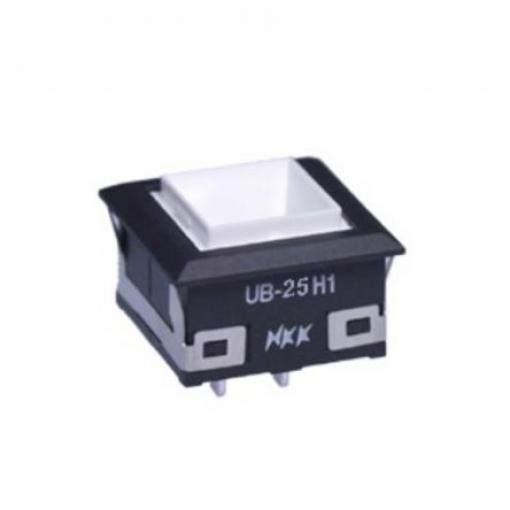 NKK Switches Tlačítkový spínač, řada: UB DPDT Panel zap-zap Osvětlené 16.2 x 16.2 mm 5 A, barva LED: Červená 30 V dc 250