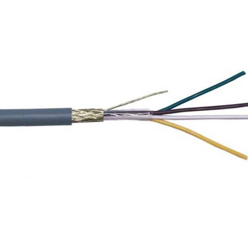 Datový kabel, Polyvinylchlorid, 250 V 0.14 mm², chování ohně: Samozhášecí RS PRO 100 m, Šedá