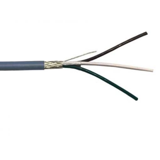 Datový kabel, Polyvinylchlorid, 250 V 0.25 mm², chování ohně: Samozhášecí RS PRO 100 m, Šedá