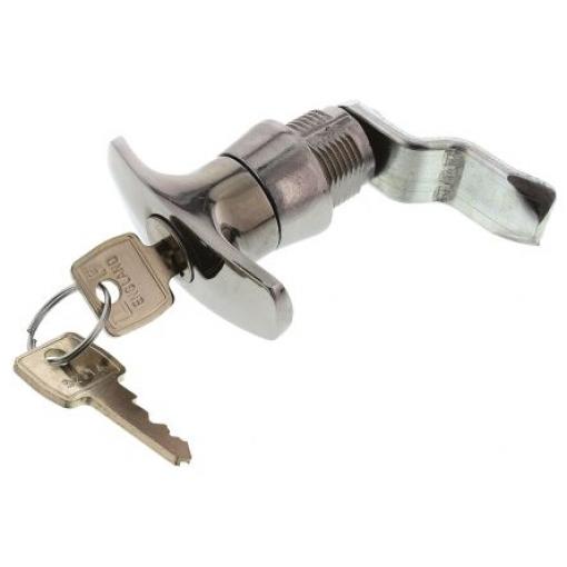 Zamykací rukojeť, Chromová Stříbrná Klika T 60 mm Euro-Locks a Lowe & Fletcher group Company