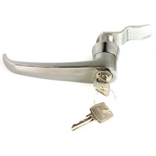 Zamykací rukojeť, Chromovaná mosaz Stříbrná Madlo L Euro-Locks a Lowe & Fletcher group Company