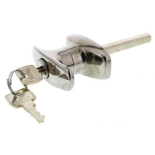 Zamykací rukojeť, Chromová Stříbrná Klika T 60 mm Euro-Locks a Lowe & Fletcher group Company