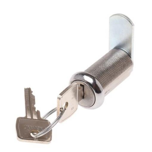 Zámková vložka S klíčem, Klíč, Nerezová ocel, hloubka od panelu k jazýčku: 32 mm, Chromová 19.1 x 16.6 mm Euro-Locks a