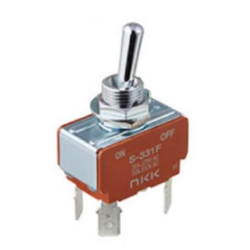 NKK Switches Přepínač IP40 Panel DPST Zap-vyp ovládání 20 A Rychlé připojení 30 V dc