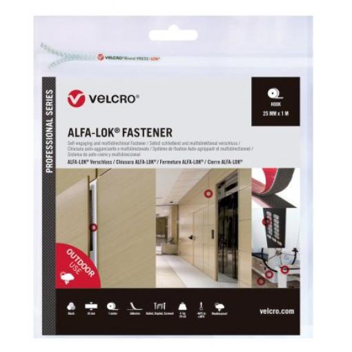 Suchý zip, Černá 25 mm x, délka: 1 m VELCRO®