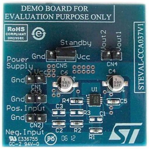 Vývojová sada pro analogové obvody STEVAL-CCA037V1 Demonstrační deska STEVAL-CCA037V1 TS4990IQT Audio zesilovač, pro