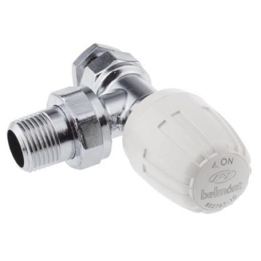 Ruční ventil radiátoru, Chromovaná mosaz 680007 Pegler Yorkshire Úhlový vzor