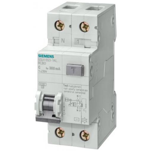 Siemens Jistič zbytkového proudu s ochranou proti přepětí, rozsah: 5SU1 2pólový 10 A vypínací citlivost 30 mA,