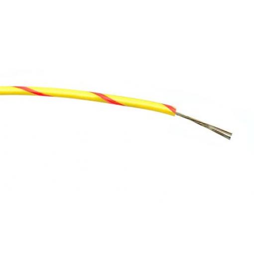 Zapojovací vodič plocha průřezu 0,2 mm², typ kabelu: Jednožilový, prameny vodičů: 7/0,2 mm, Červená/Žlutá, 1 kV AC 100m