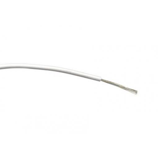 Zapojovací vodič plocha průřezu 0.75mm2, typ kabelu: Jednožilový, prameny vodičů: 24/0,2 mm, Bílá, 1,5 kV AC 100m 20AWG