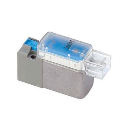 Elektromagnetický řídicí ventil 3/1, řada: V100 Metrické Solenoid, max. průtok: 7.4 L/min SMC 24 V