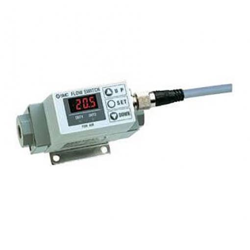 SMC, řada: PF2A Spínač průtoku Spínač průtoku Vzduch 20L/min → 200 L/min max. tlak 0.75 MPa