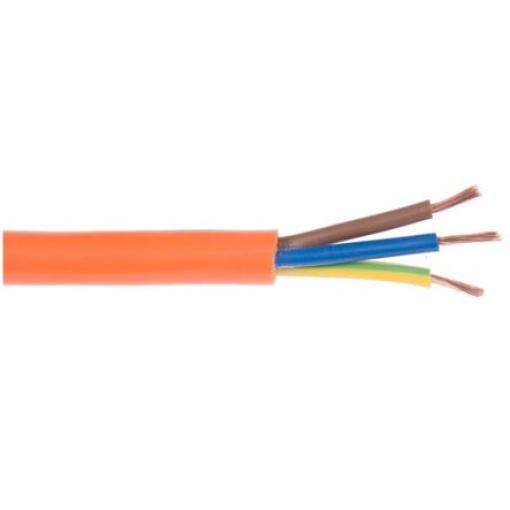 RS PRO Napájecí kabel, řada: H05VV-F 3žilový 100 m Polyvinylchlorid plášť, Oranžová, vnější průměr: 9.4 mm OD, 300/500 V