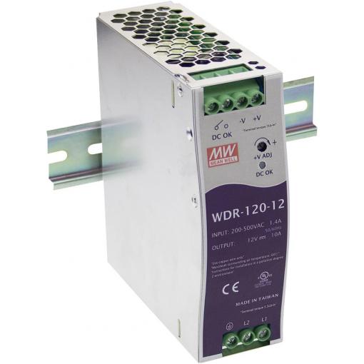 MEAN WELL WDR-120-12 síťový zdroj na DIN lištu 12 V/DC 10 A 120 W Počet výstupů:1 x Obsah 1 ks