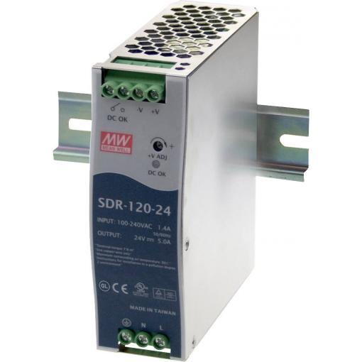 MEAN WELL SDR-120-12 síťový zdroj na DIN lištu 12 V/DC 10 A 120 W Počet výstupů:1 x Obsah 1 ks