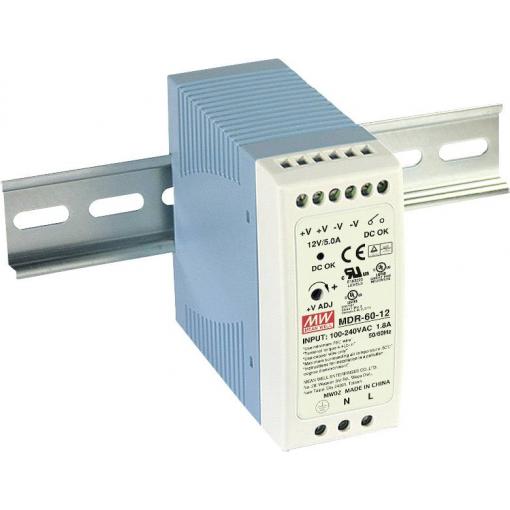 MEAN WELL MDR-60-5 síťový zdroj na DIN lištu 5 V/DC 10 A 50 W Počet výstupů:1 x Obsah 1 ks