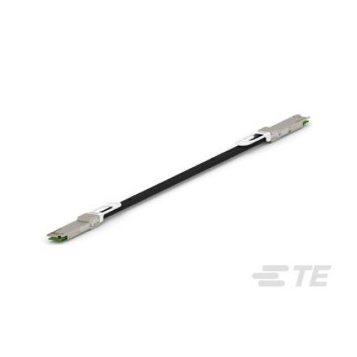 TE Connectivity Ethernetové kabely, řada: QSFP-DD, Černá, Polyvinylchlorid, Polyvinylchlorid 500 mm