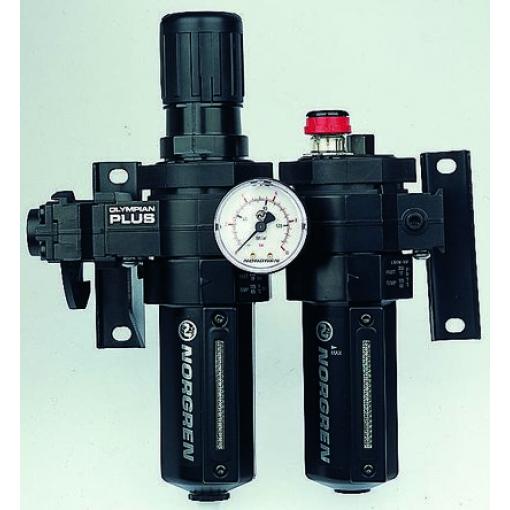 FRL, řada: BL64, přípojka portu: 3/8 in Automatické odvod velikost filtrace 40 μm Norgren Integrovaný ukazatel tlaku