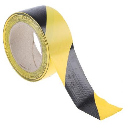 Páska pro vyznačení průchodu Akrylát, Žlutá, Černá Polyvinylchlorid 0.14 mm 50 mm, délka: 33 m RS PRO