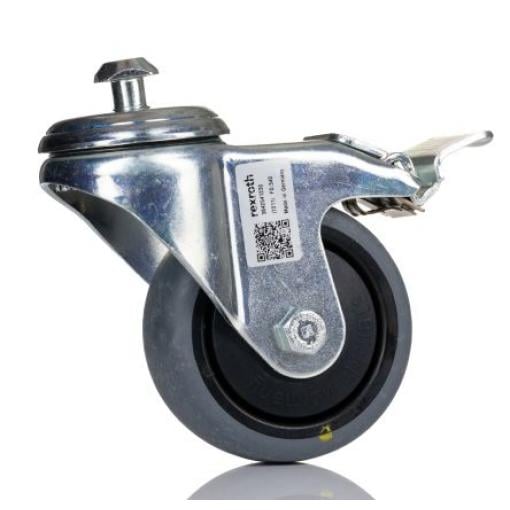Manipulační kolečko, řada: FS1 LR s zámkem, Pryž, pasuje do drážky : 10 mm závit M12 Bosch Rexroth