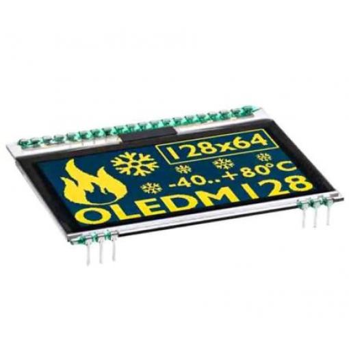 Displej OLED, řada: EA OLED 58.42 mm Žlutá Pasivní matice 128 x 64 pixel Grafika Display Visions I2C, SPI
