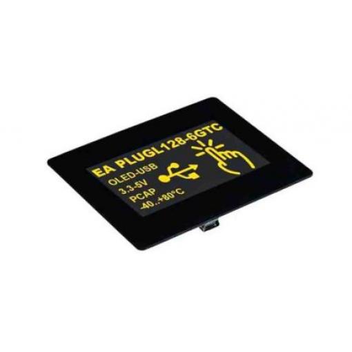 Displej OLED, řada: EA PLUG 2.9 in Žlutá 128 x 64 pixel Grafika Display Visions I2C, RS-232, SPI, USB