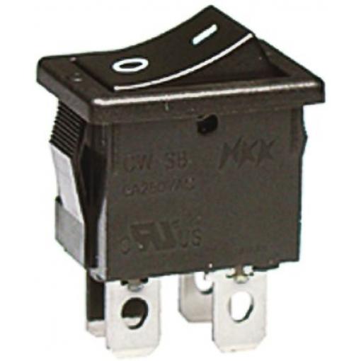 NKK Switches Kolébkový spínač IP66 Zap-nic-zap DPST Panel Zap-vyp 6 A