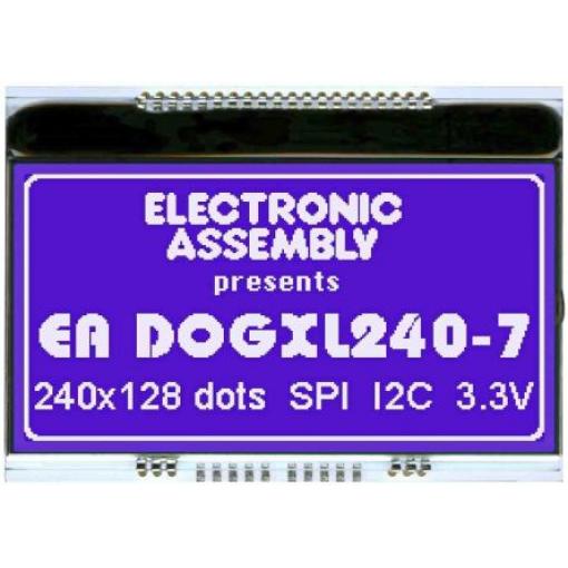 Monochromatický LCD displej, řada: EA DOG LCD podsvícení LED Modrá I2C/SPI Display Visions Modrá
