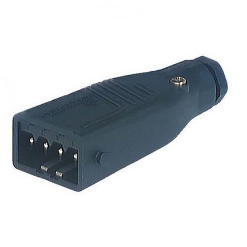 Hirschmann Průmyslový napájecí konektor, řada: ST, IP54, Kabel, formát pólů: 4P+PE, orientace těla: Rovný barva Černá,