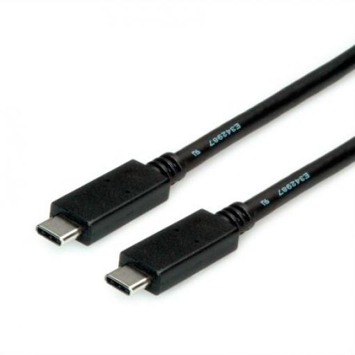 Roline Kabel USB do zásuvky IC Vnější, A: USB typu C, 1 m Vnější, Černá, B: USB typu C