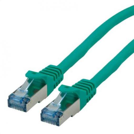 Roline Cat6a Ethernetové kabely, Zelená, Nízko dýmivý bezhalogenový 15 m 8, typ pláště: Stíněné Stíněný