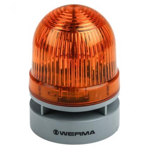 Werma Kombinace sirén a majáků, řada: EvoSIGNAL Mini Nepřetržité, Blikání světlo Elektronika barva Žlutá 230V ac IP66