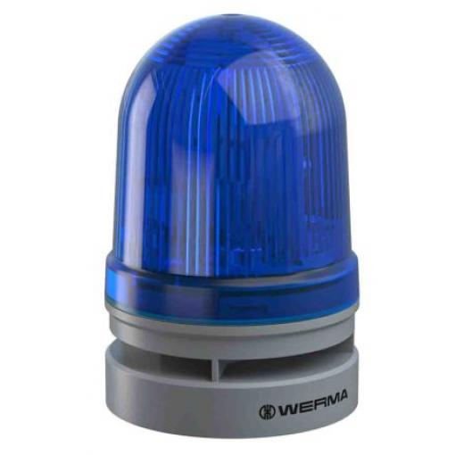 Werma Kombinace sirén a majáků, řada: EvoSIGNAL Midi Nepřetržité, Blikání světlo Více tónů barva Modrá 24V ac/dc IP66