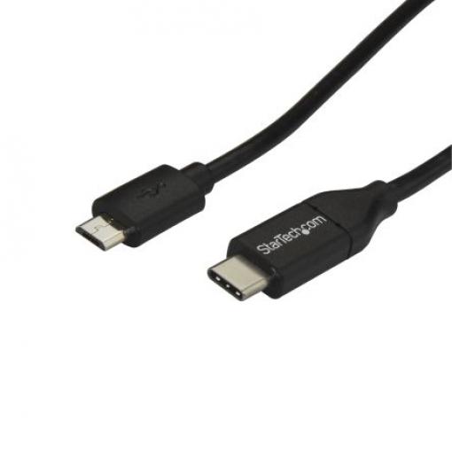 StarTech.com Kabel USB do zásuvky IC Vnější, A: USB typu C, 1 m Vnější, Černá, B: Micro USB typ B