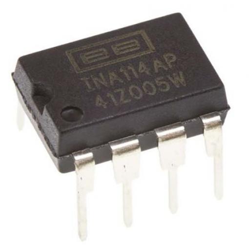 Texas Instruments Přístrojový zesilovač INA114AP ofset 50 μV 1 MHz 3 mA CMRR 110 dB, PDIP, počet kolíků: 8 kolíkový