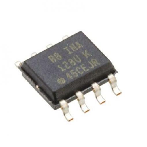 Texas Instruments Přístrojový zesilovač INA128U ofset 50 μV 1.3 MHz 750 μA CMRR 130 dB, SOIC, počet kolíků: 8 kolíkový