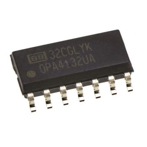 Texas Instruments Operační zesilovač OPA4132UA 8 MHz 18 V, SOIC, počet kolíků: 14 kolíkový