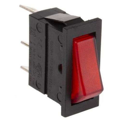 Arcolectric (Bulgin) Ltd Kolébkový spínač IP67, IP54 Osvětlené Zap-nic-zap, barva ovladače: Červená SPST Panel Zap-vyp