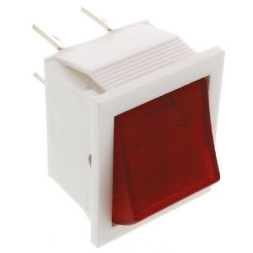 Arcolectric (Bulgin) Ltd Kolébkový spínač IP54, IP67 Osvětlené Zap-vyp, barva ovladače: Červená DPST Panel Zap-vyp 16 A