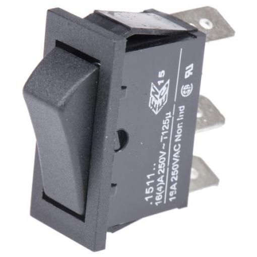 Arcolectric (Bulgin) Ltd Kolébkový spínač IP54, IP67 Zap-nic-zap, barva ovladače: Černá SPDT Panel zap-zap 16 A