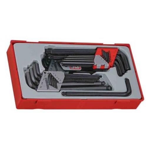 Sada šestihranných klíčů, počet kusů: 28 tvar L Metrické Dlouhé rameno 1.59 to 9.53 mm, Chrom-vanadová ocel Teng Tools