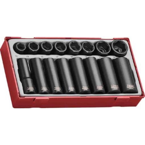 Nástrčkový klíč, počet kusů: 16 1/2 in 6 bodů typ buzení Čtvercový Teng Tools