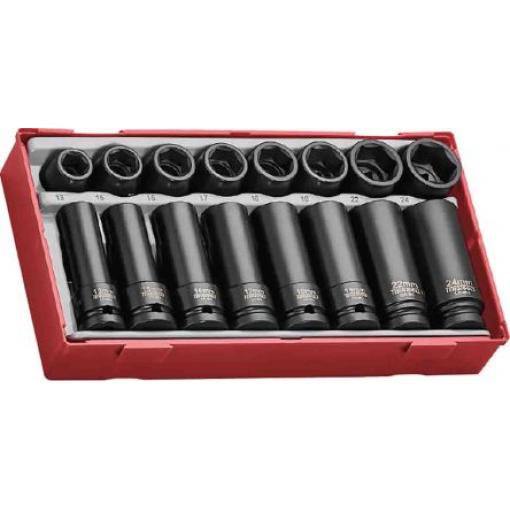 Nástrčkový klíč, počet kusů: 16 1/2 in 6 bodů typ buzení Čtvercový Teng Tools