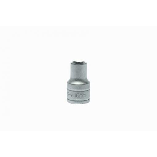 Zásuvka 1/2 in pohon 10 mm 12 bodů Dvojitý šestihran, celková délka: 38 mm Teng Tools