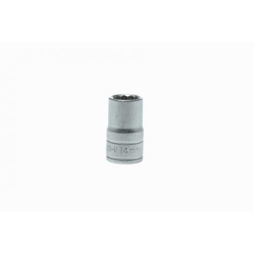 Zásuvka 1/2 in pohon 14 mm 12 bodů Dvojitý šestihran, celková délka: 38 mm Teng Tools